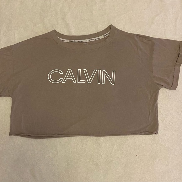 Calvin Klein Tops - Calvin Klein Cropped Shirt Size Large EUC